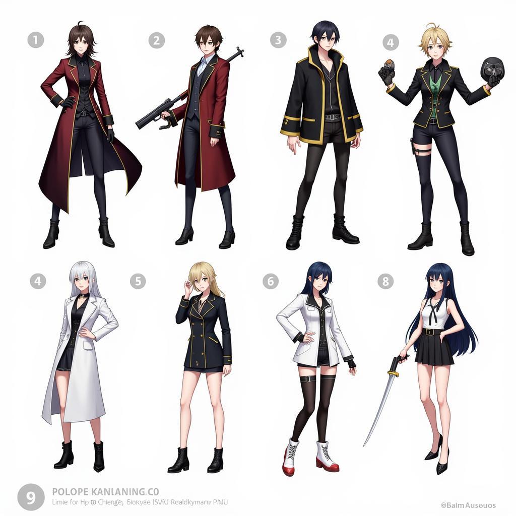 Closers Fan Art Examples: A showcase of diverse fan art inspired by Closers, demonstrating the creative potential of the fan kit.