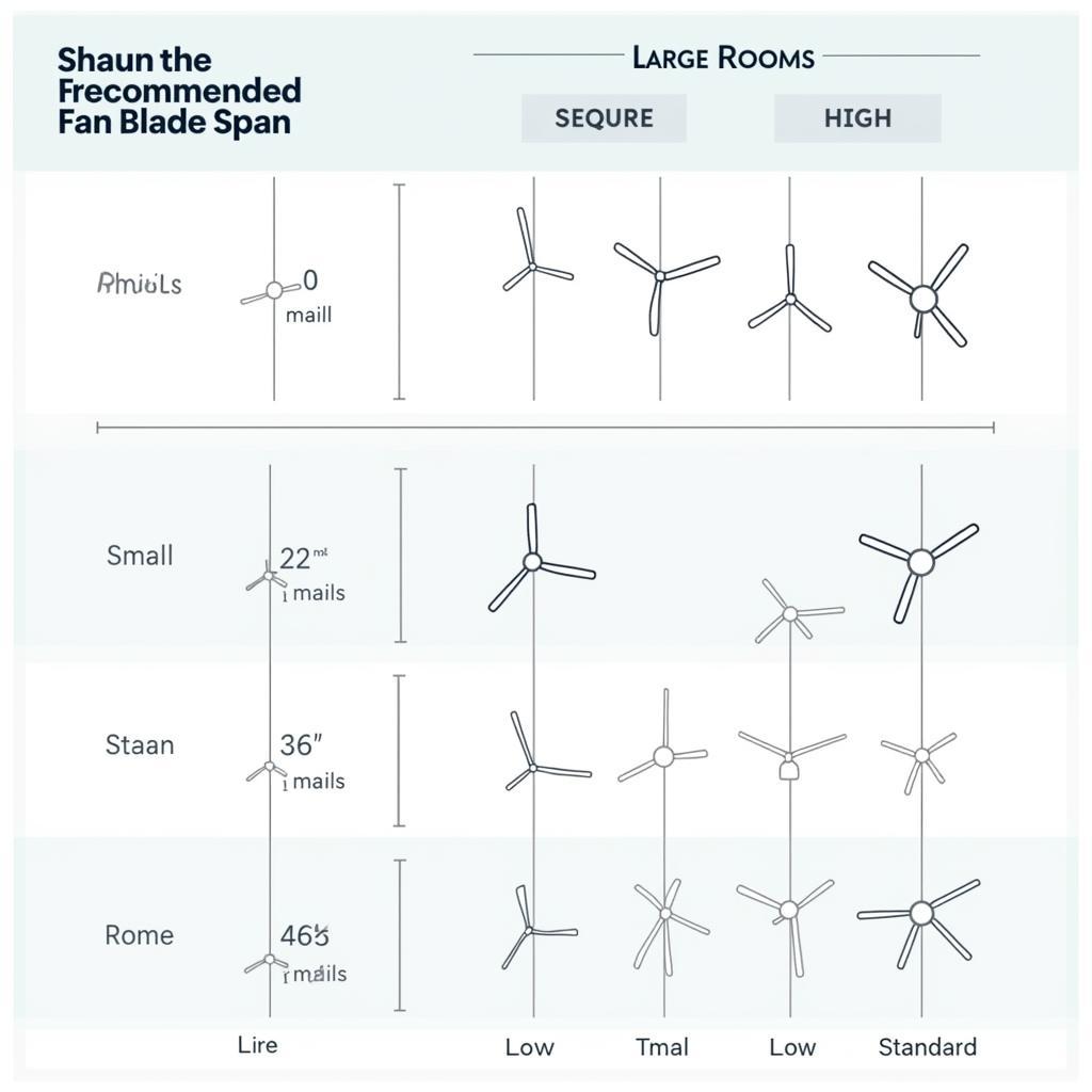 Coffered Ceiling Fan Sizing Chart for Different Room Sizes