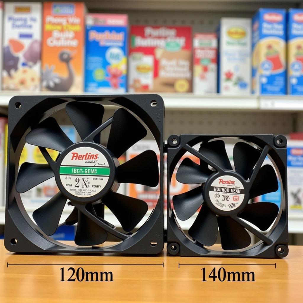 Comparing different case fan sizes available at Phong Vu