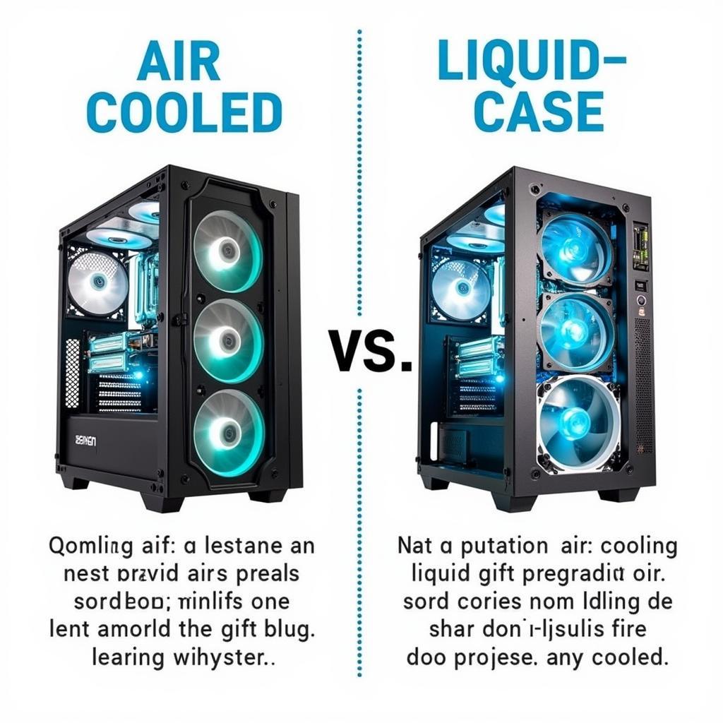 Side-by-side comparison of air-cooled and liquid-cooled fan cases