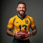 Conor McGregor wearing a football jersey