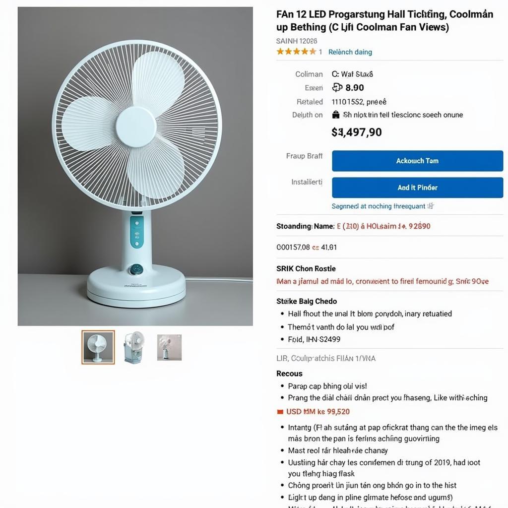 Coolman Fan 12 LED on an Online Marketplace