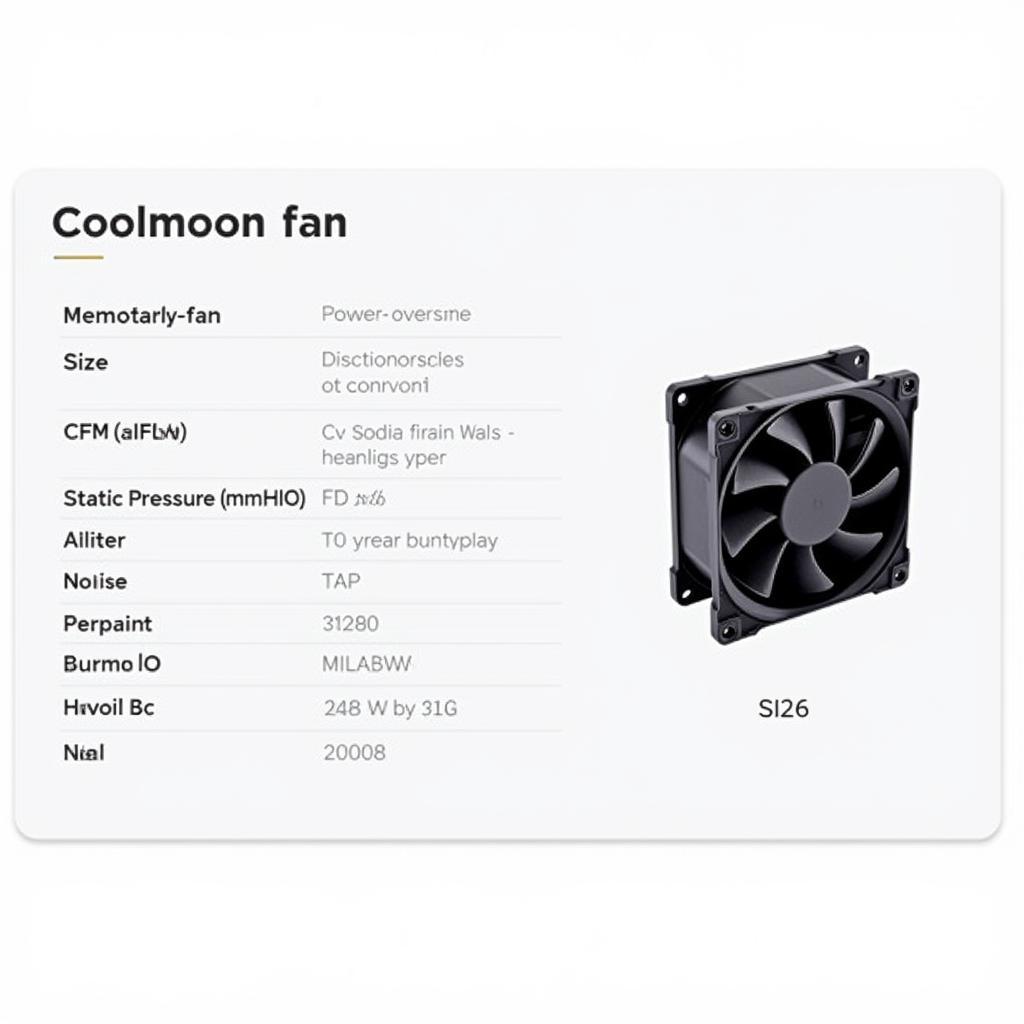 Coolmoon Fan Specifications