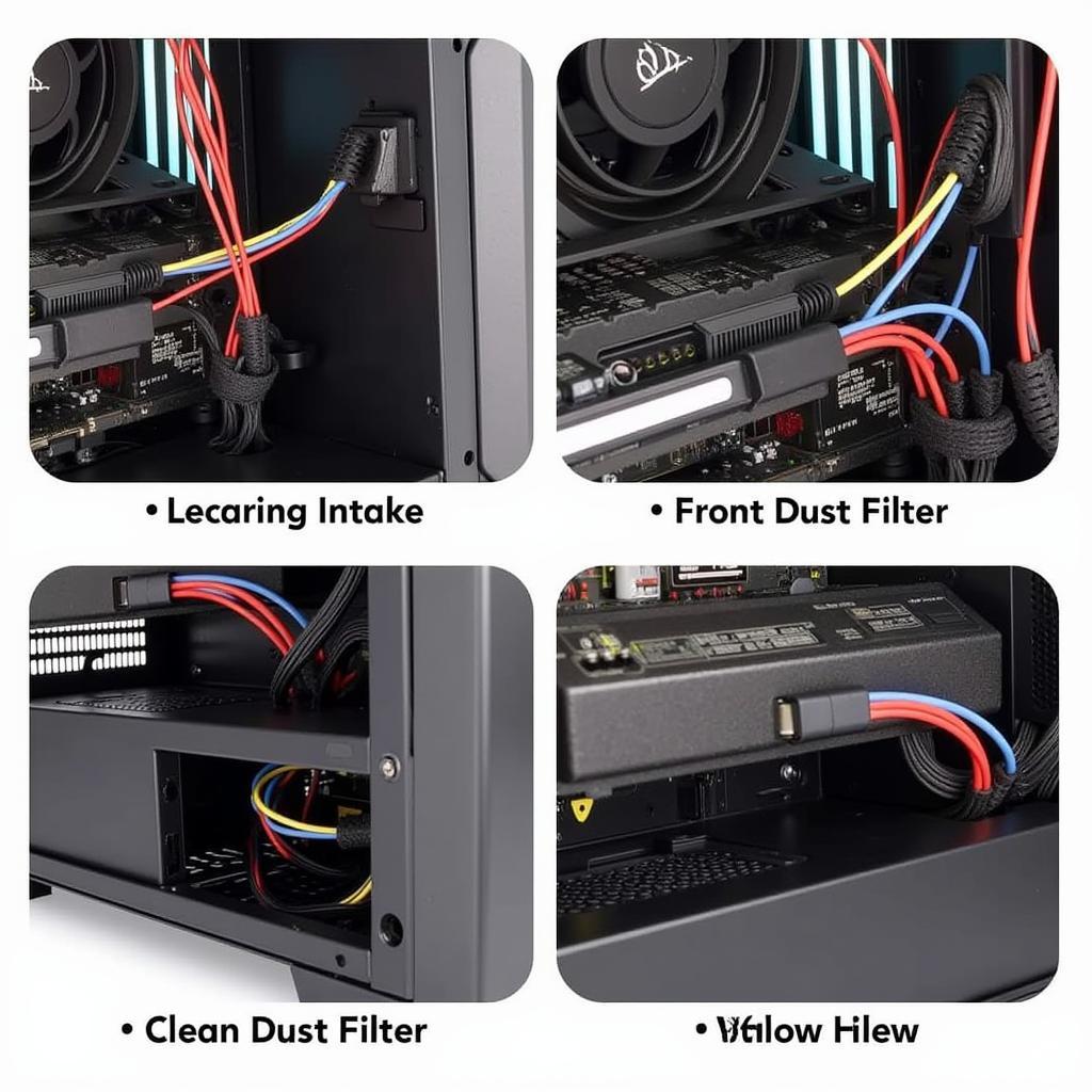 Corsair 400C cable management and dust filters