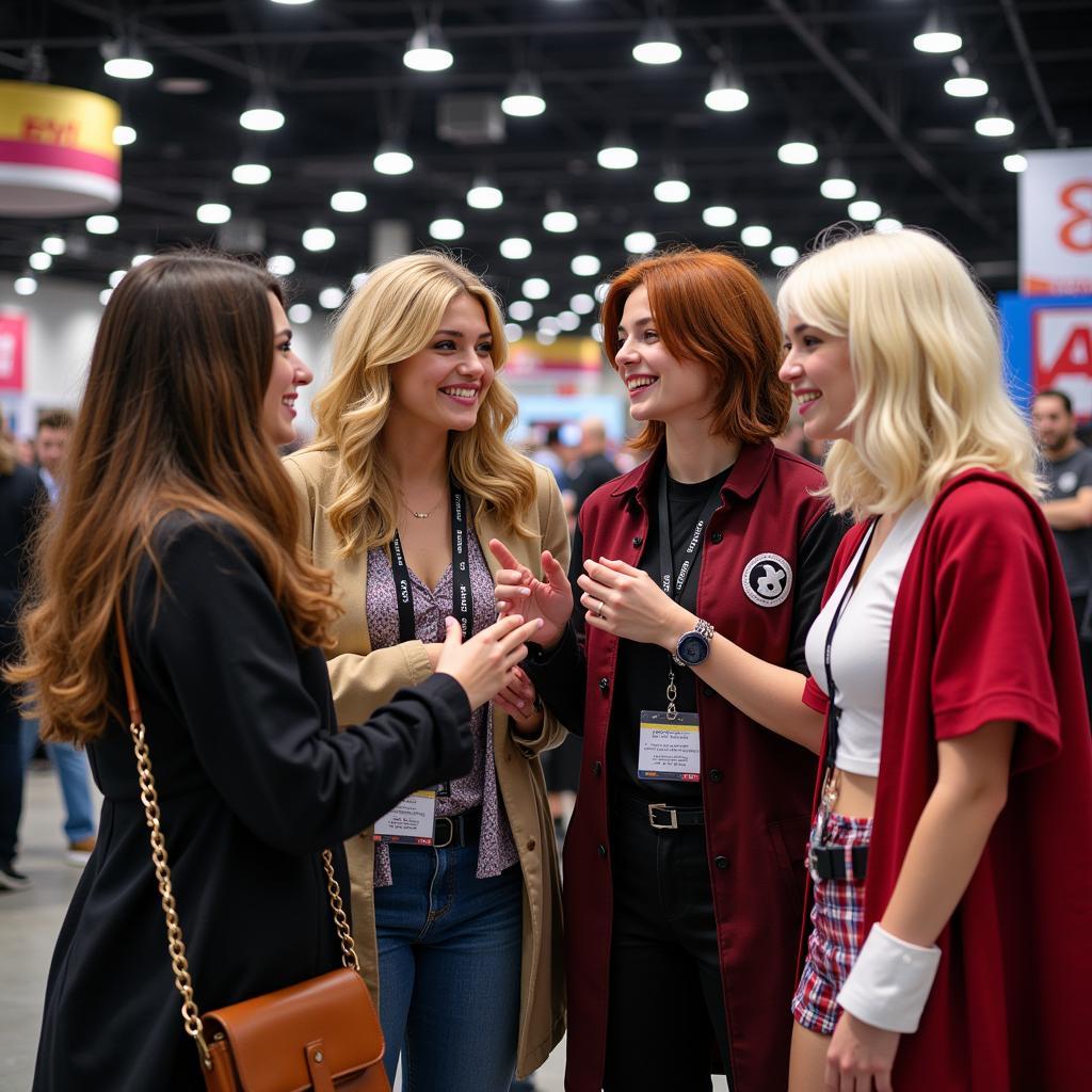 Coser fans socializing at a convention