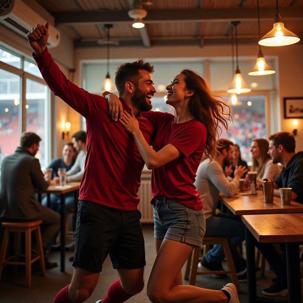  Couple Celebrating Football Victory