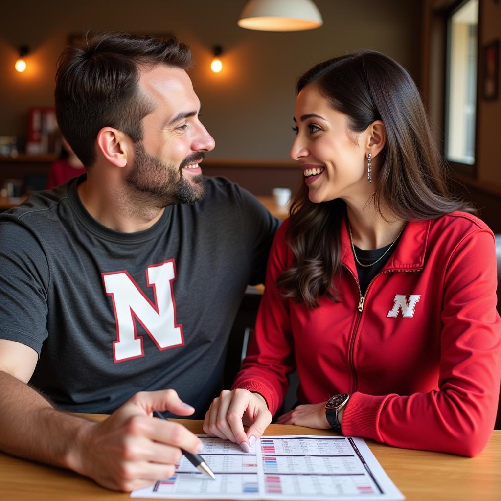 Couple discussing Nebraska football