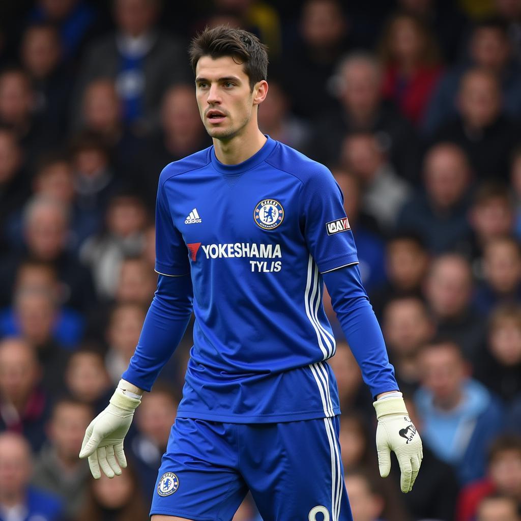 Courtois in Chelsea Jersey