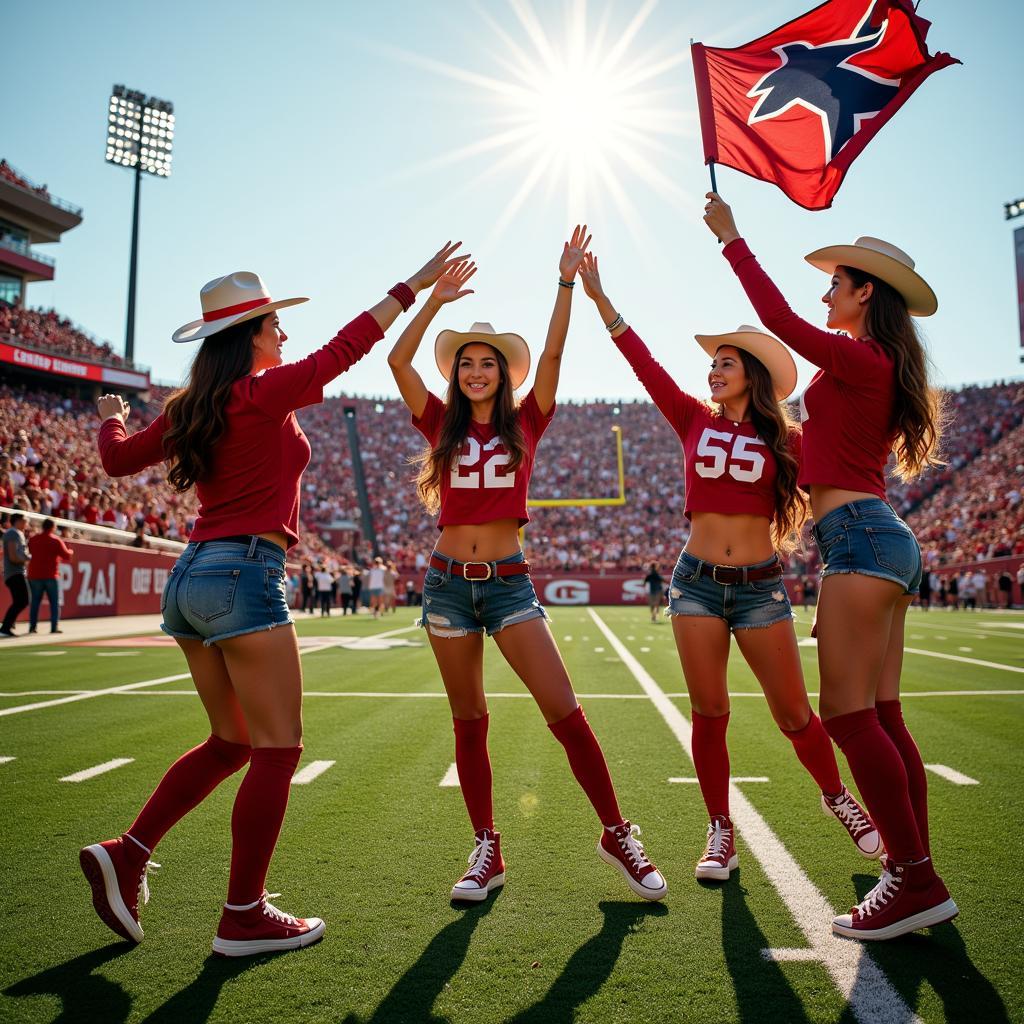 Cowgirl Fans Celebrating Touchdown