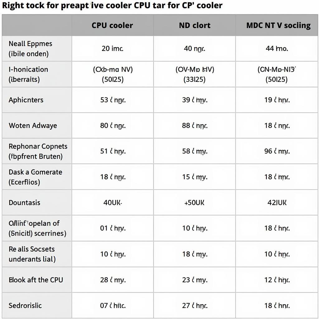 CPU Cooler Compatibility Chart