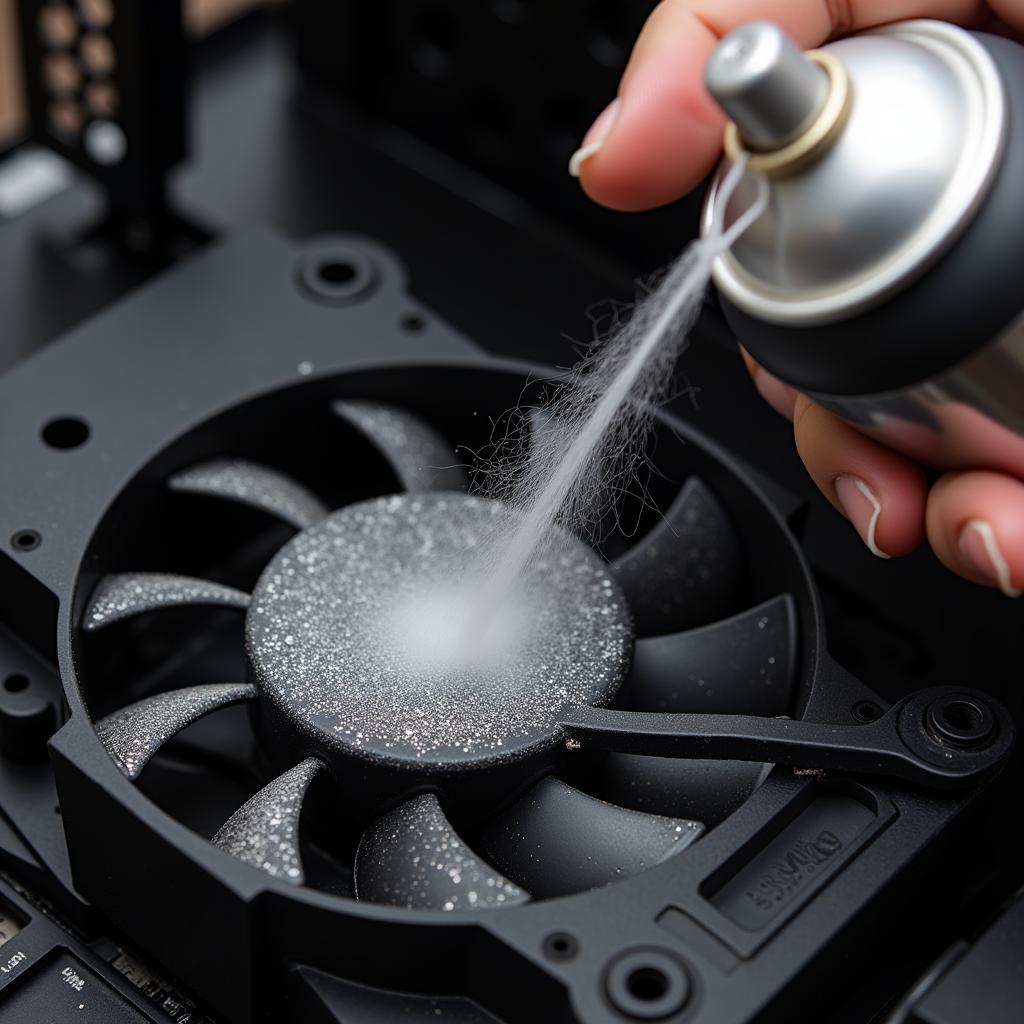 Cleaning a dusty CPU fan