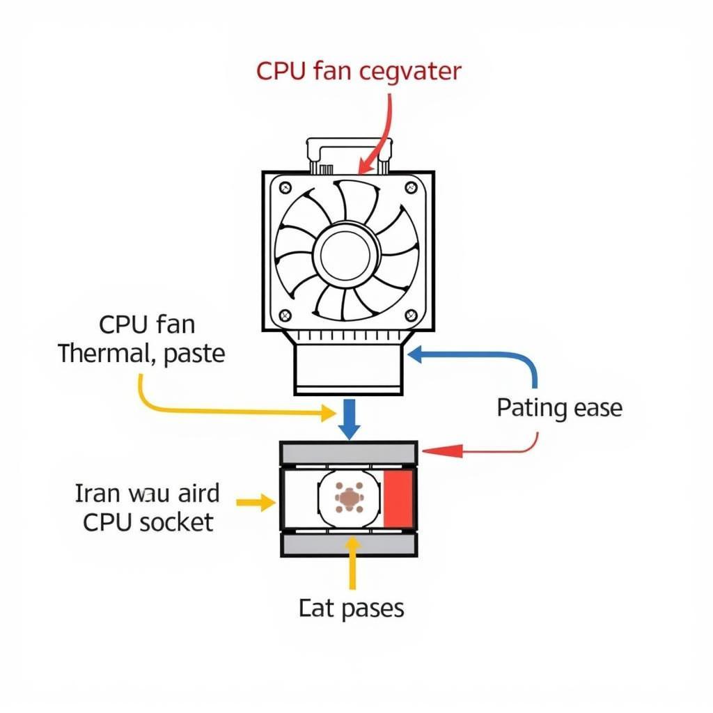 Diagram illustrating the components of a CPU fan assembly