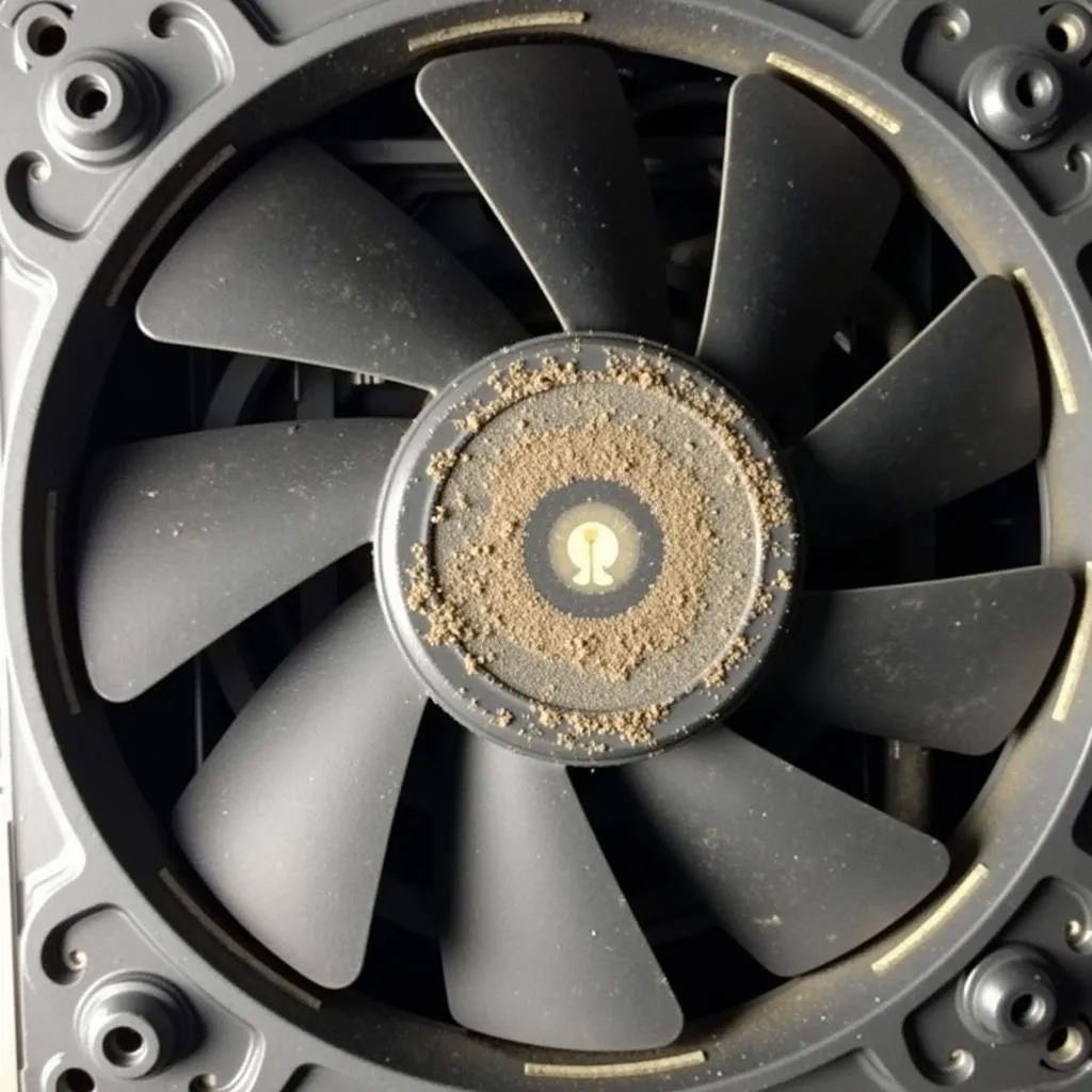 CPU fan with dust accumulation