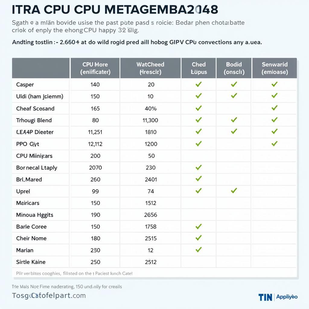 CPU Performance Comparison Chart