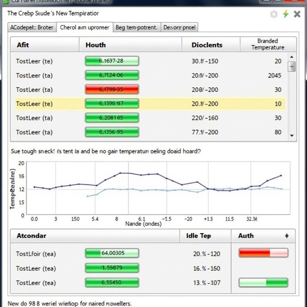 Screenshot of CPU temperature monitoring software