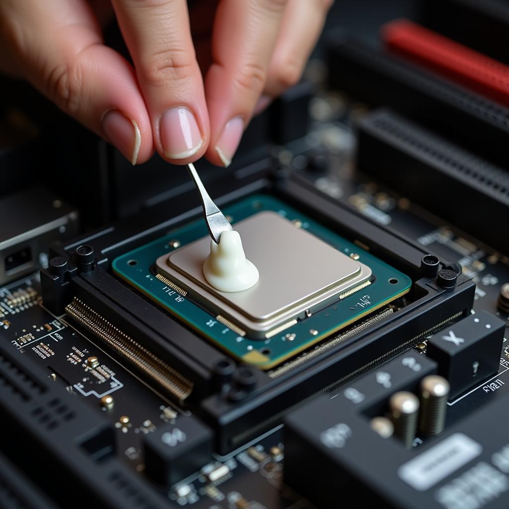 Applying thermal paste on a CPU