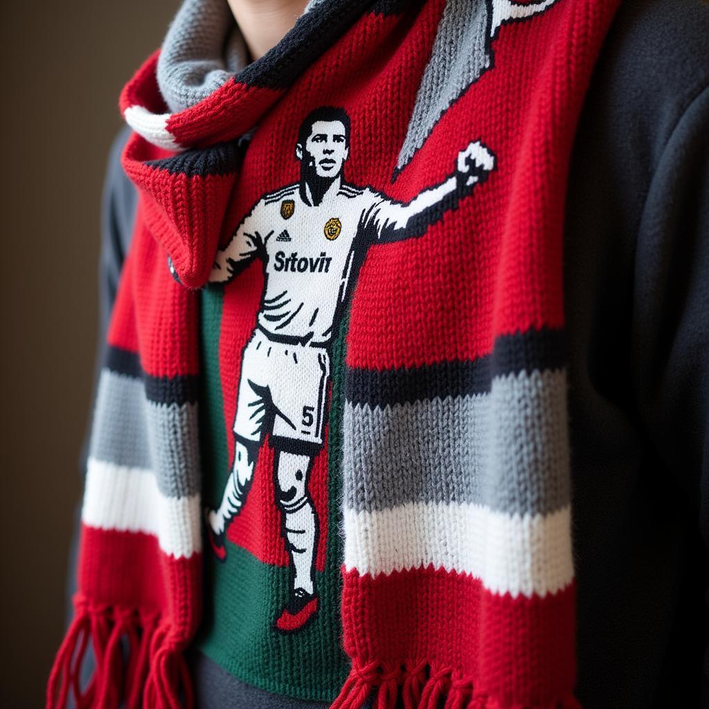 Cristiano Ronaldo fan art knitted scarf