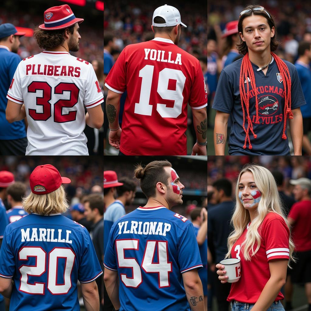 Fans showcasing unique and creative outfits representing their team