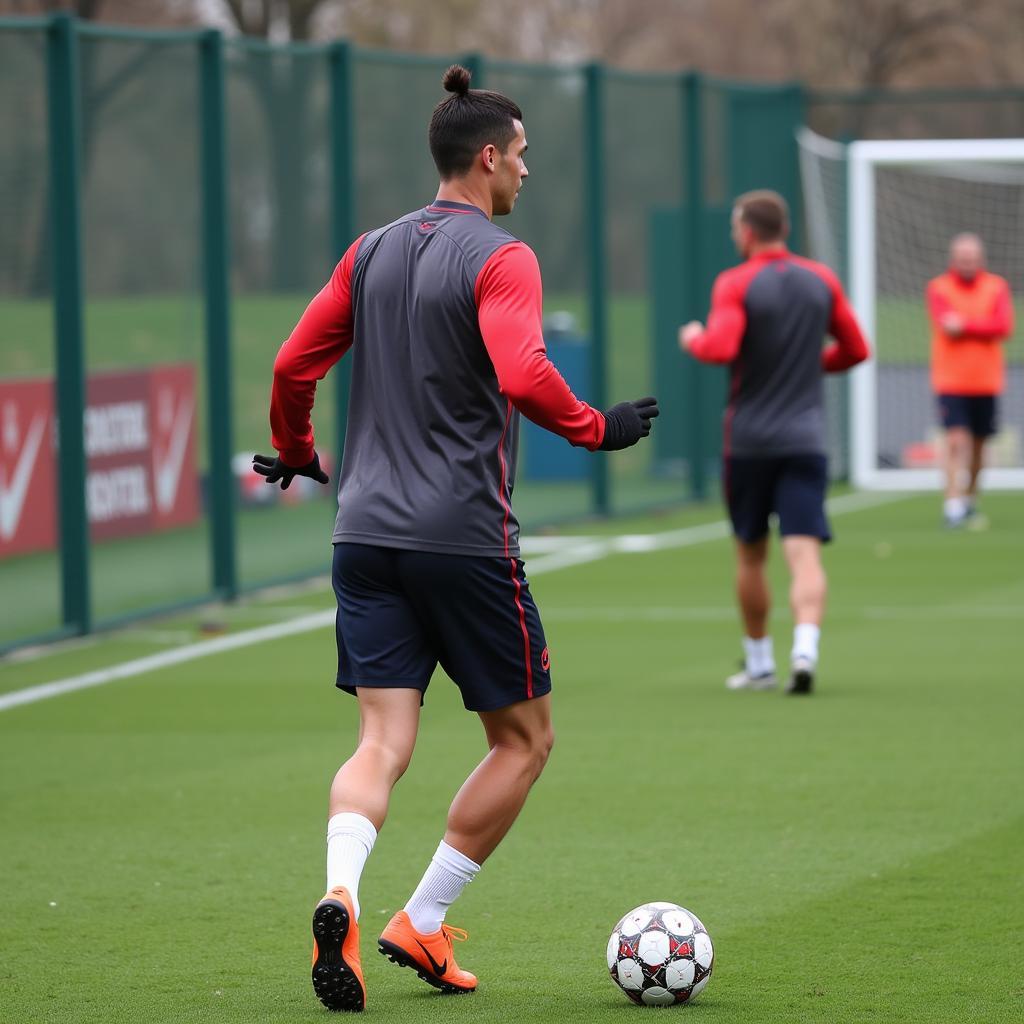 Cristiano Ronaldo trains intensely