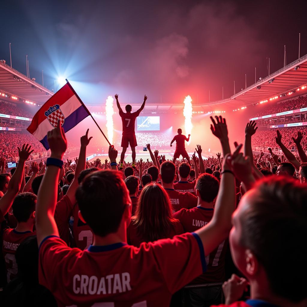 Croatian fans celebrating a World Cup victory