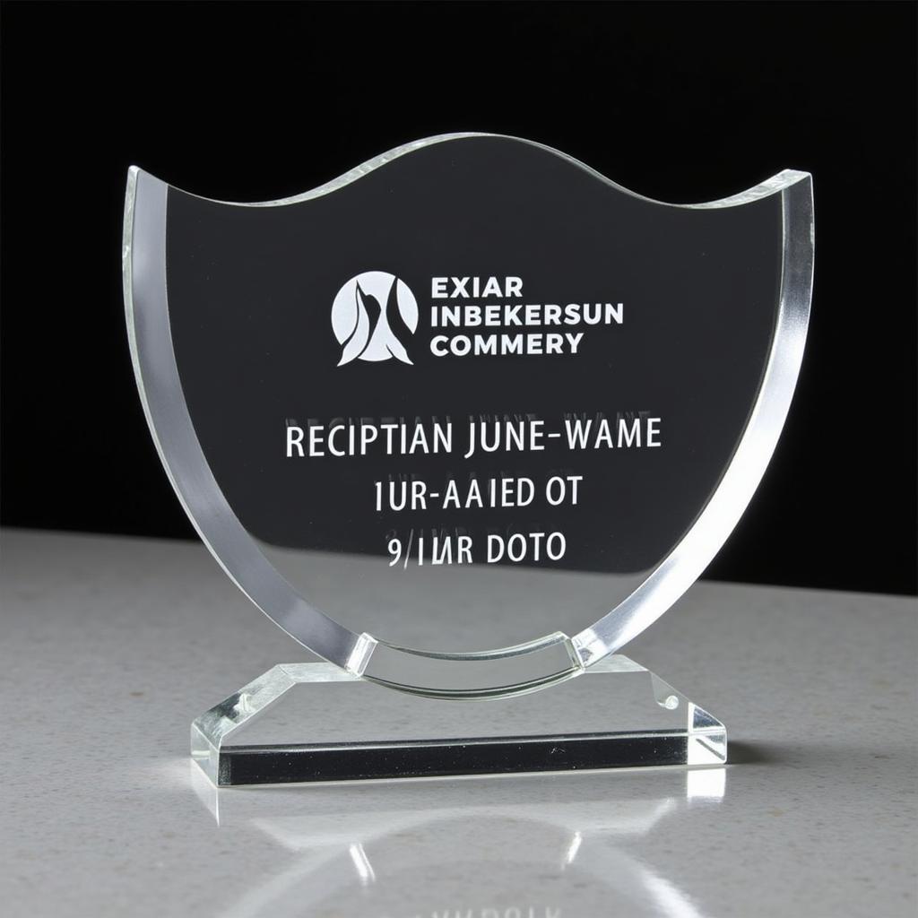 Personalized Fan-Shaped Crystal Award Engraving