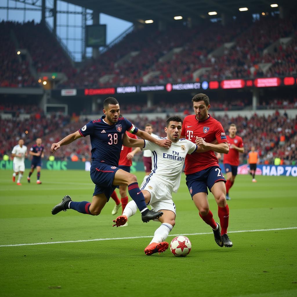 Players competing fiercely during a CSL match