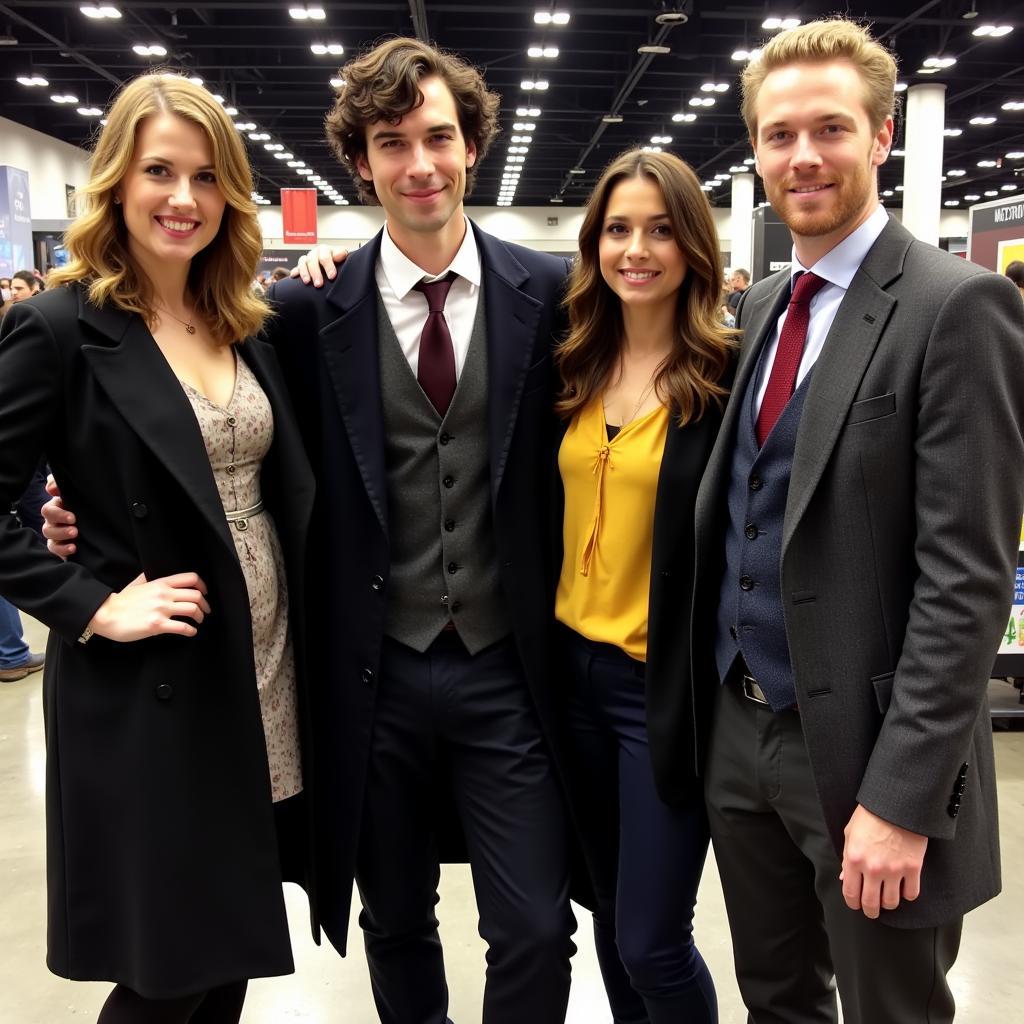 Fans dressed as Sherlock Holmes characters at a fan convention