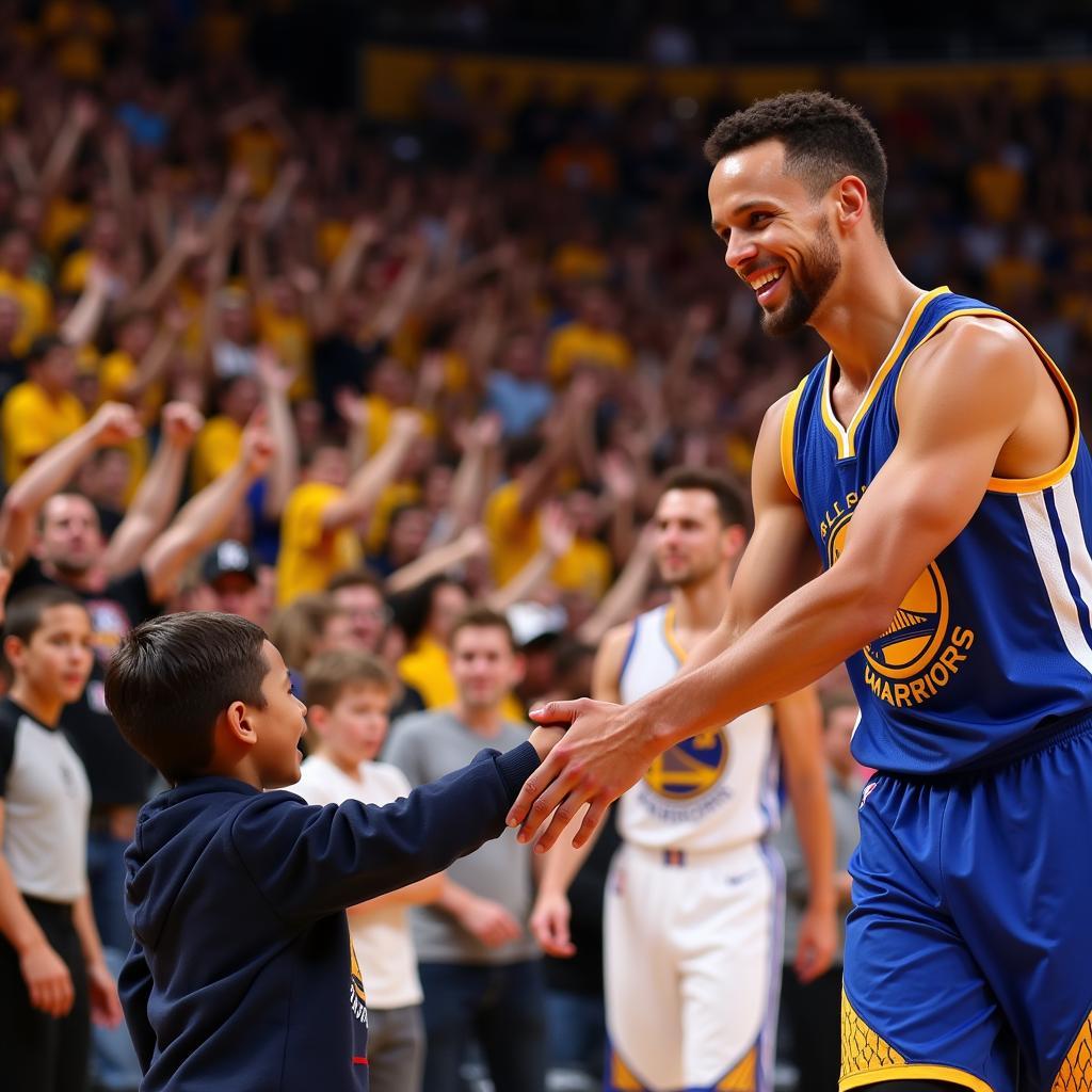 Stephen Curry interacting with fans