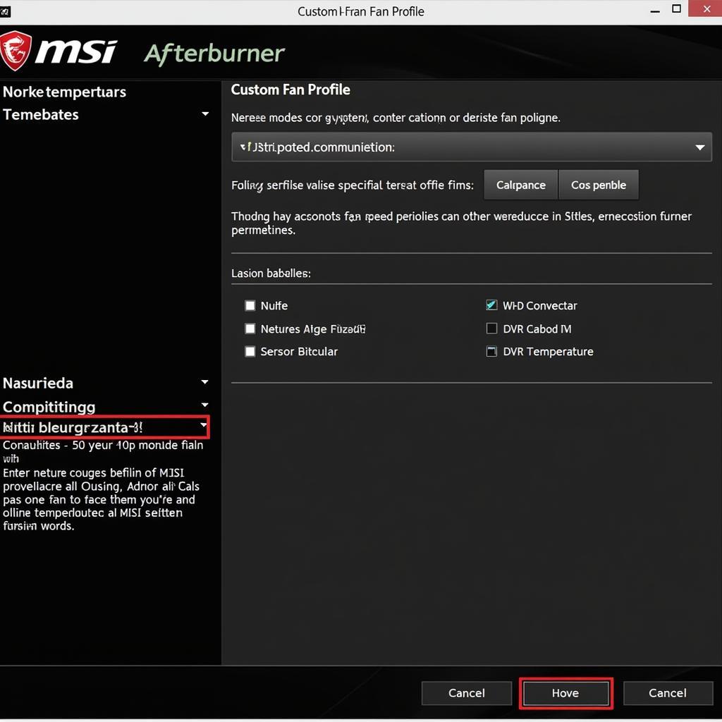 Customizing Fan Profile in MSI Afterburner