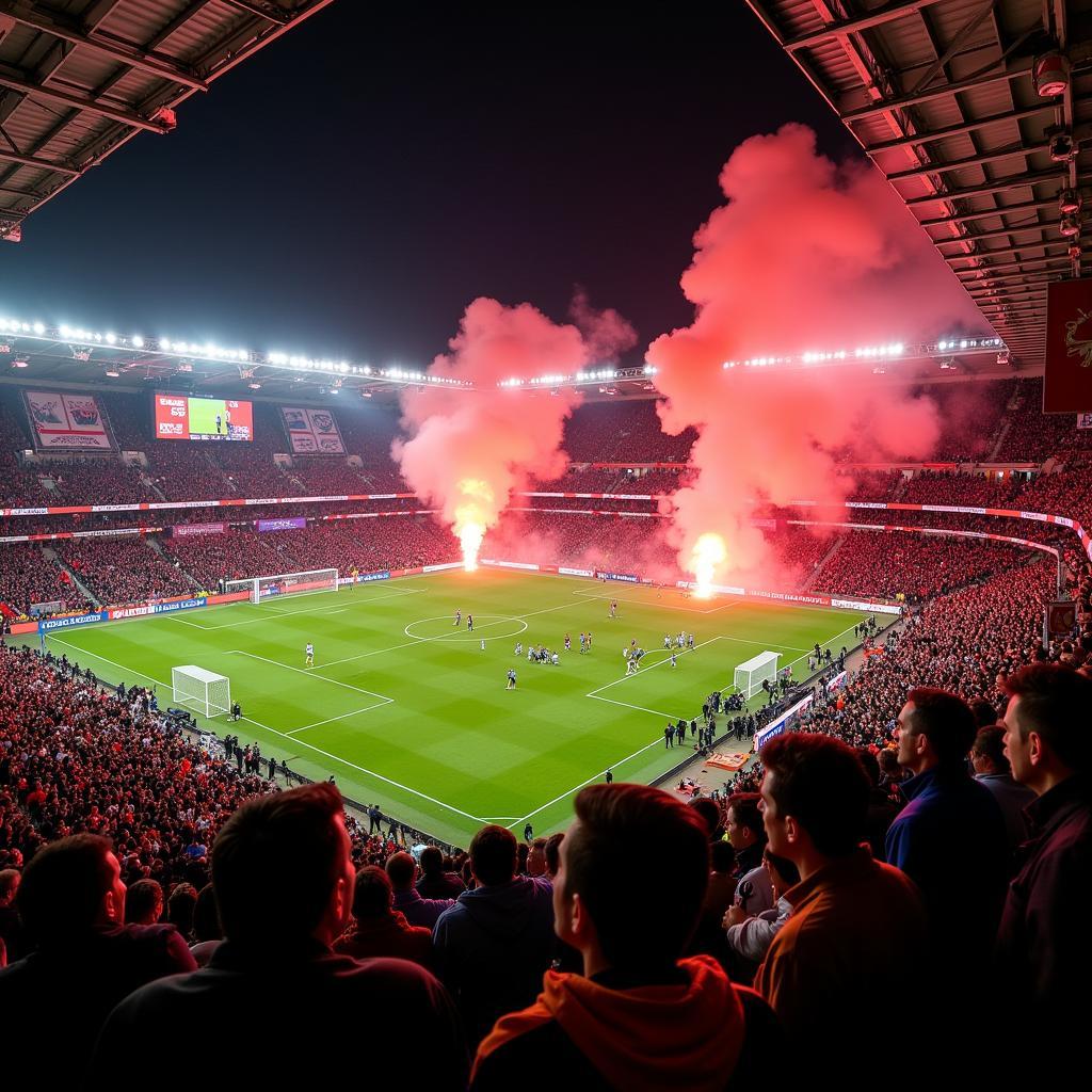 Intense Atmosphere during a Cyprus Football Derby