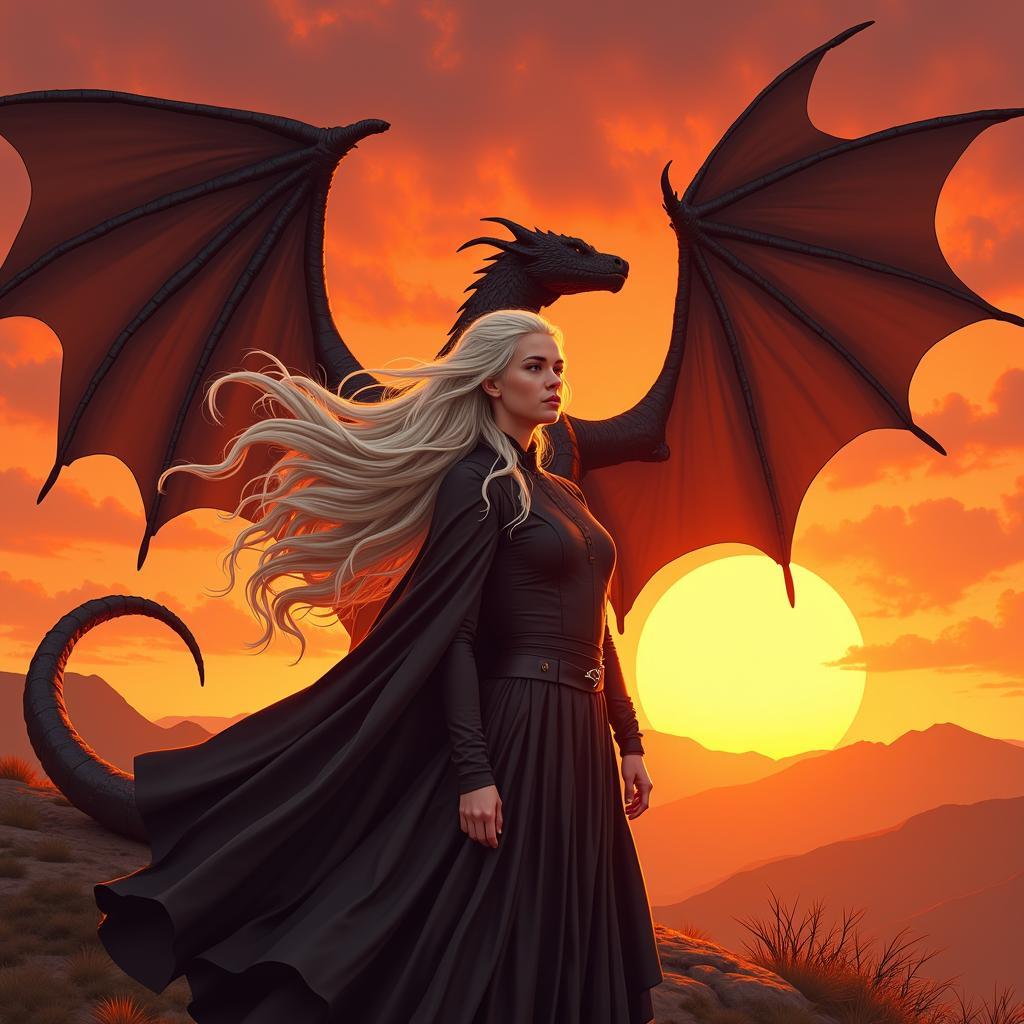 Daenerys Targaryen and her Dragon