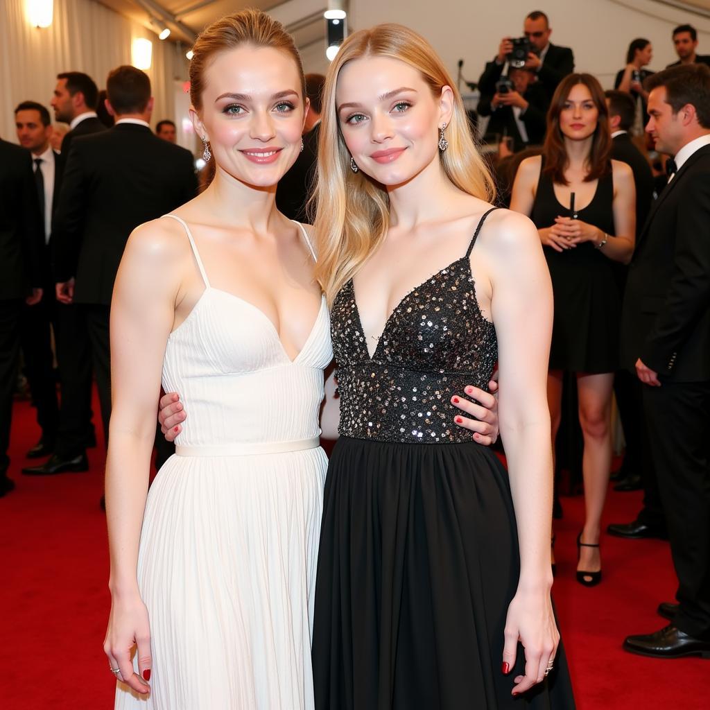 Dakota and Elle Fanning on the red carpet