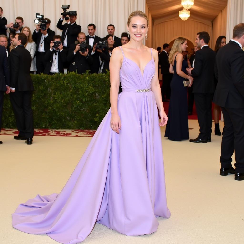 Dakota Fanning on the red carpet at Met Gala 2018