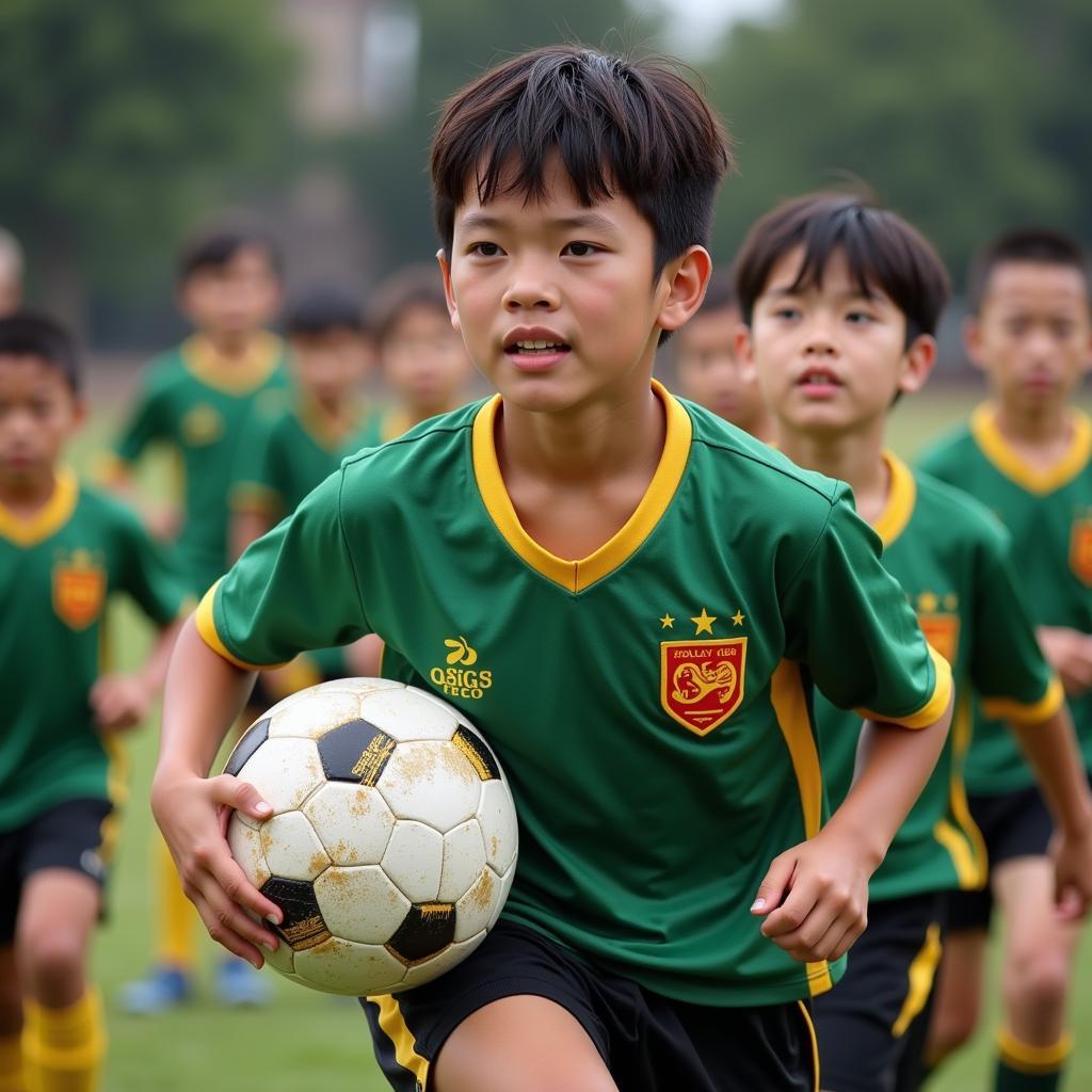 Dang Quoc Dat in his youth team uniform