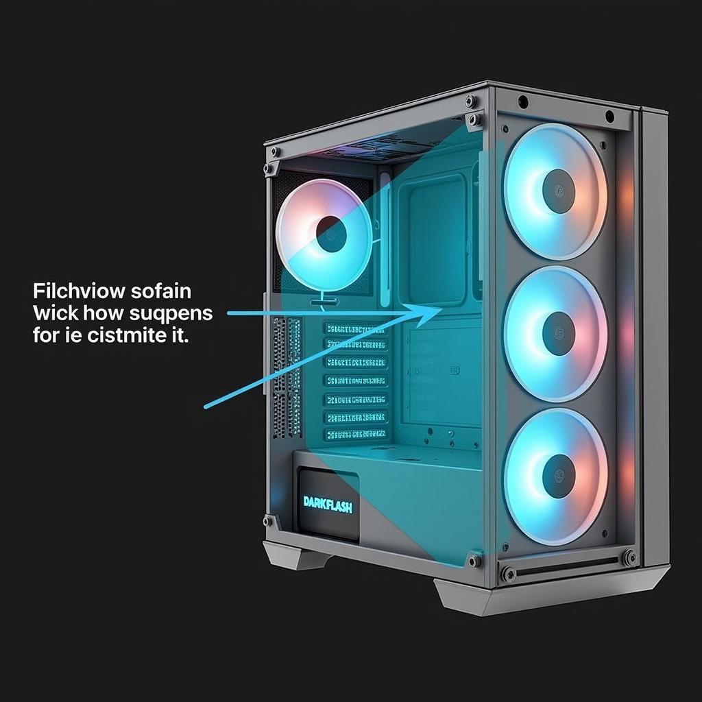 Diagram illustrating the airflow within the Dark Flash CF8 case