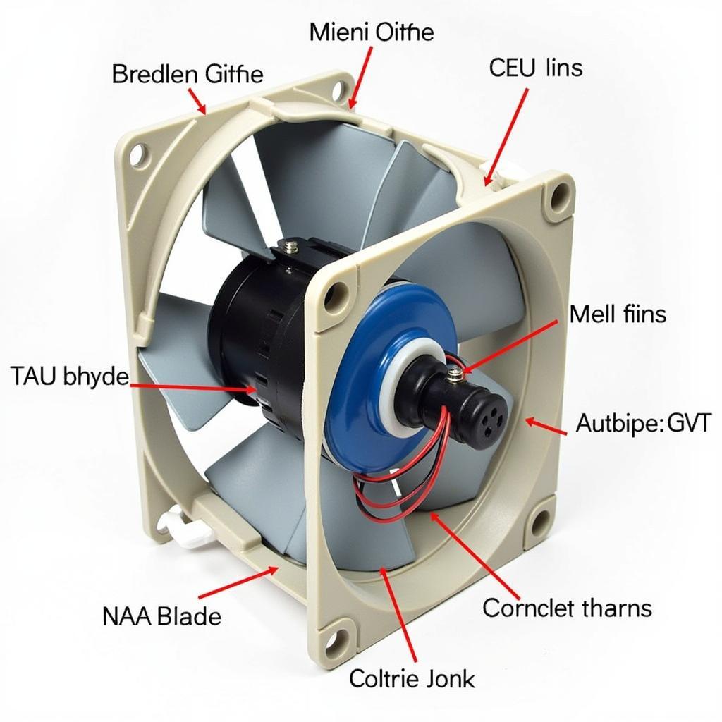 Close-up view of a DC 20V fan 11D20M