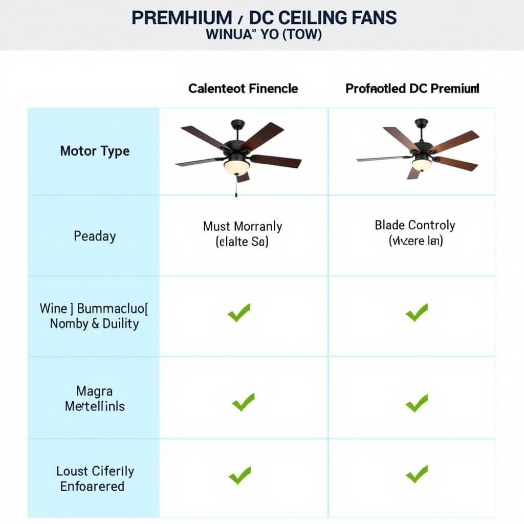 DC Ceiling Fan Features Comparison