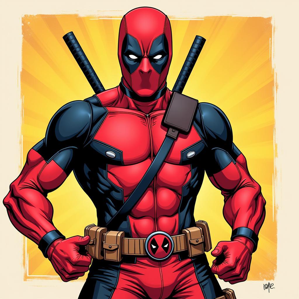 Deadpool in classic comic style