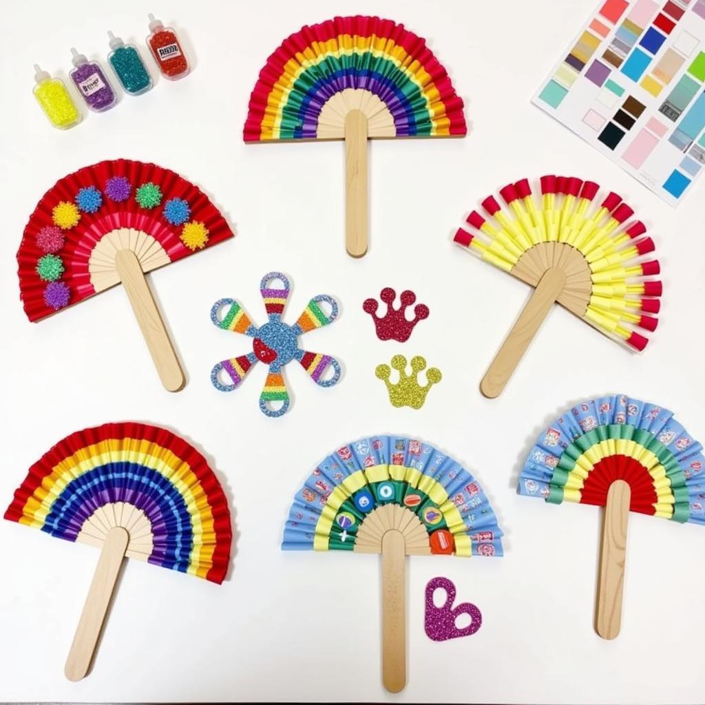 Decorating the Rainbow Fan