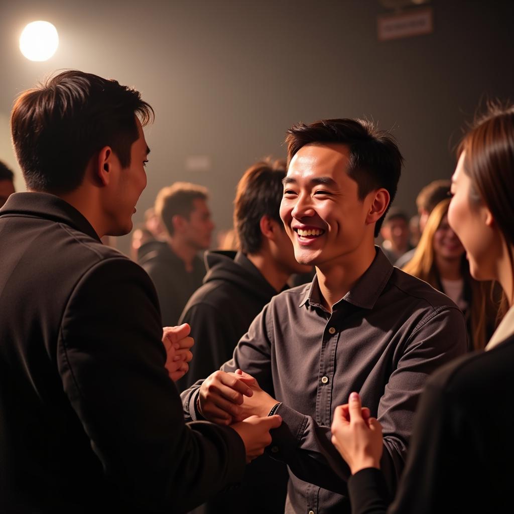 Deng Lun interacting with fans at a fan meeting