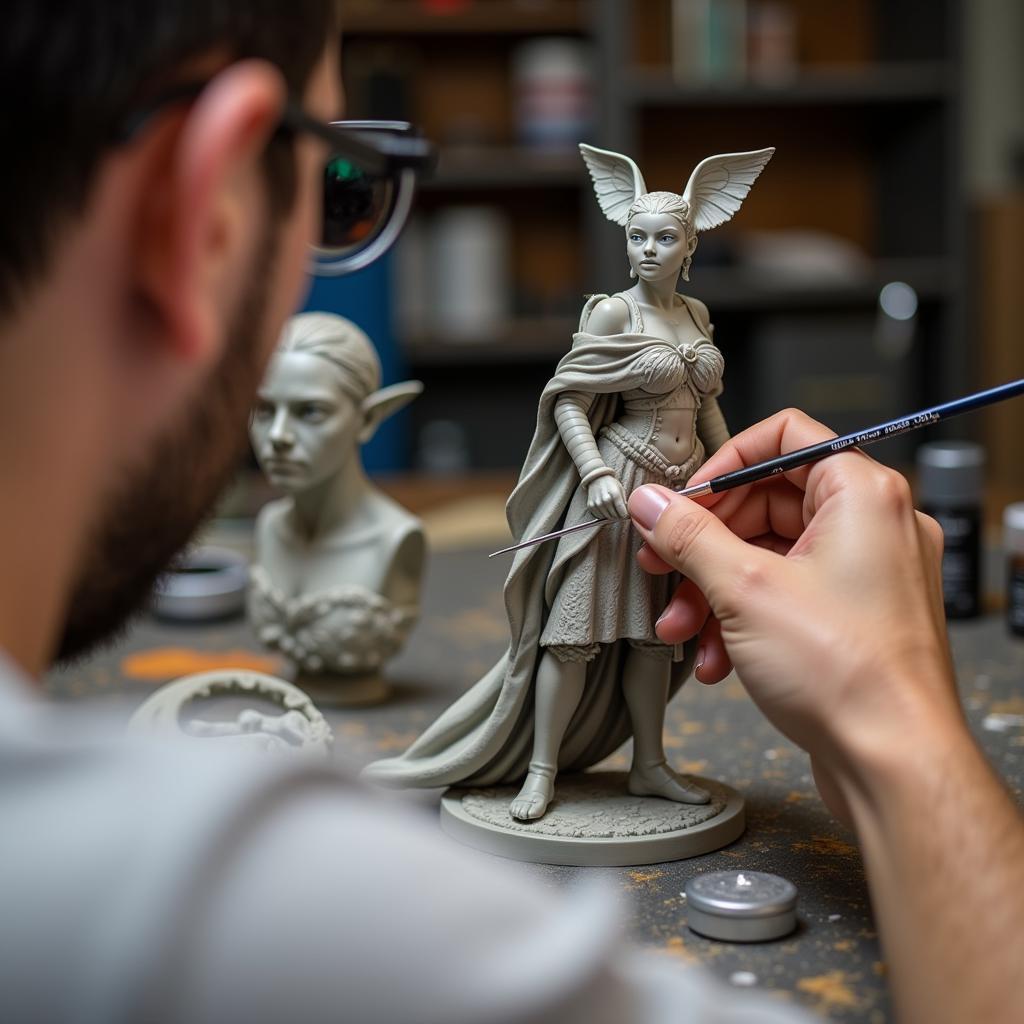 Detailed Resin Figure Painting