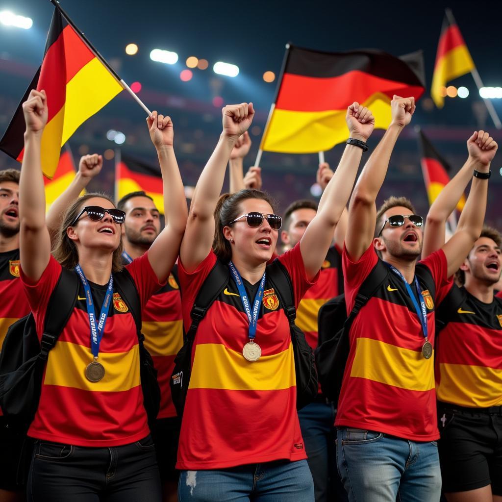 DFB Fan Club Members Cheering at a Match