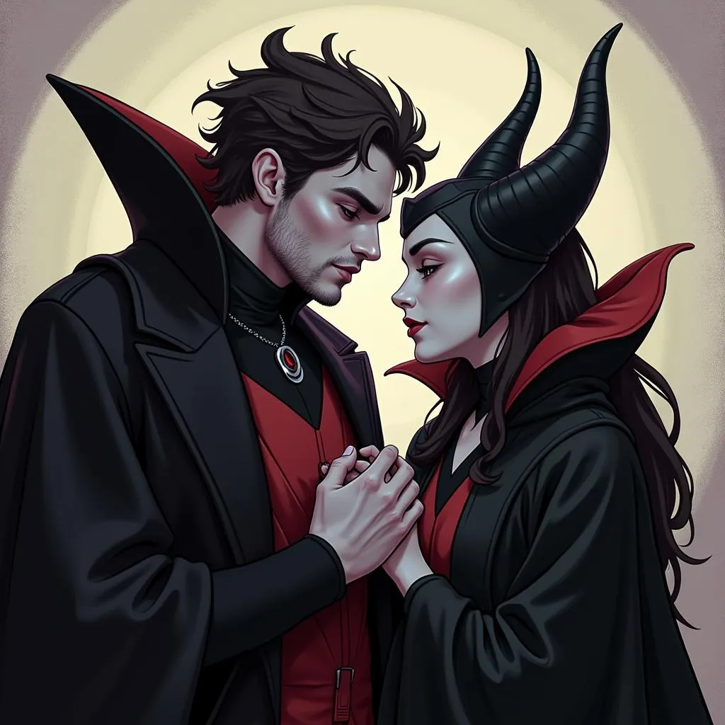 Diaval and Maleficent in Human Form Artwork