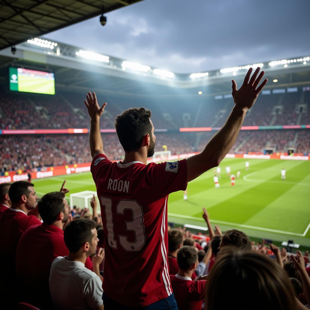 Fans celebrating a goal