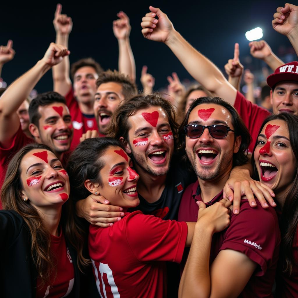 Fans celebrating a victory