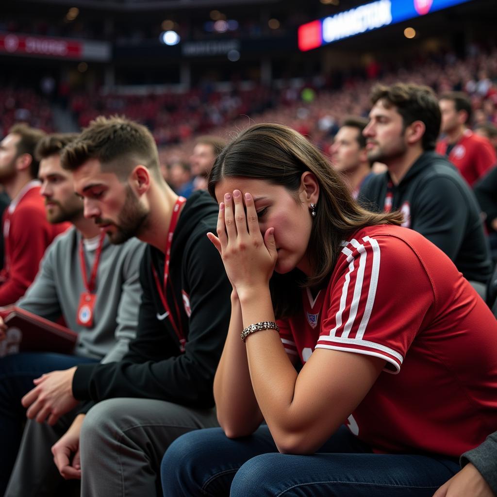 Fans reacting to a loss