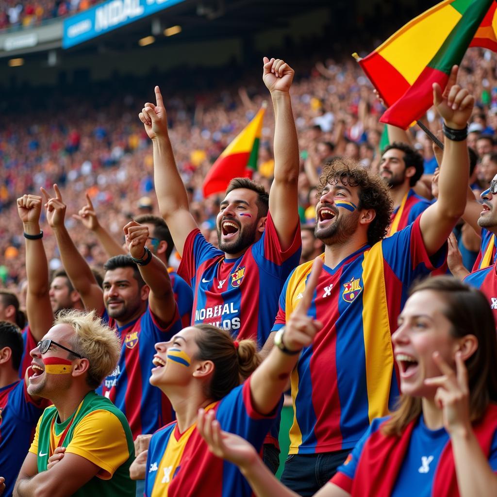 Football Fans Celebrating Victory