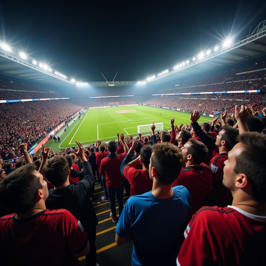  Diehard fans at a football match 