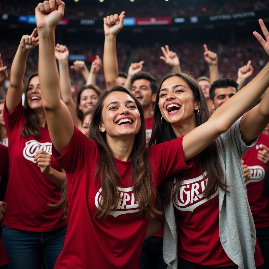 Fans celebrating a victory