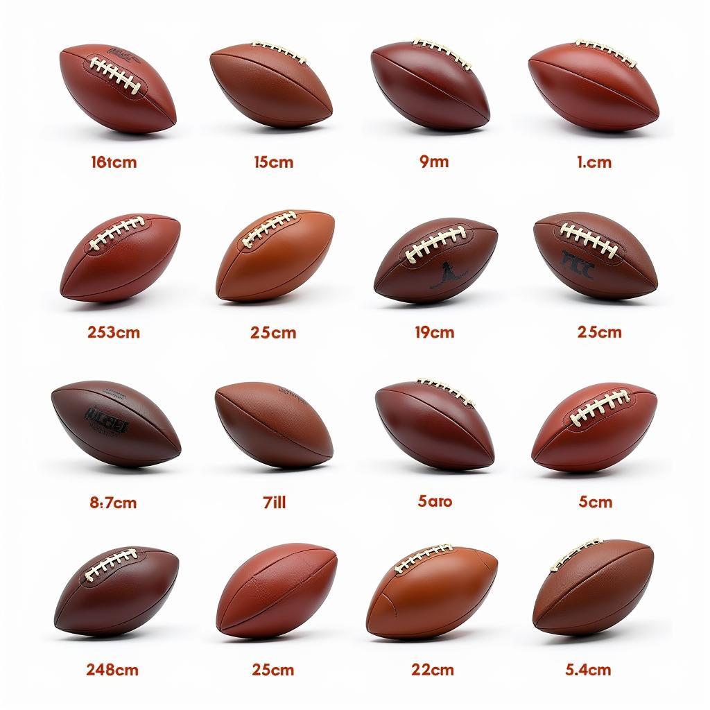 Various PU leather footballs on display